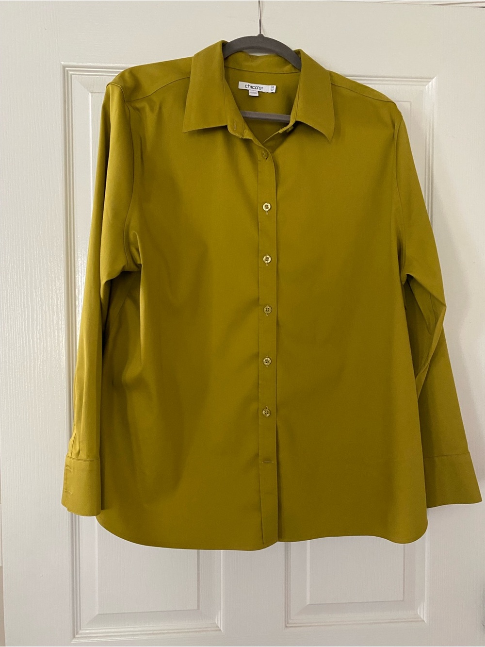 Chico's Chartreuse Button-Front Blouse